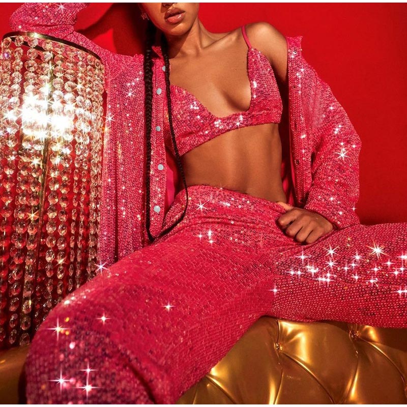 Bling 3 Pcs Pants Set (Bra Only)