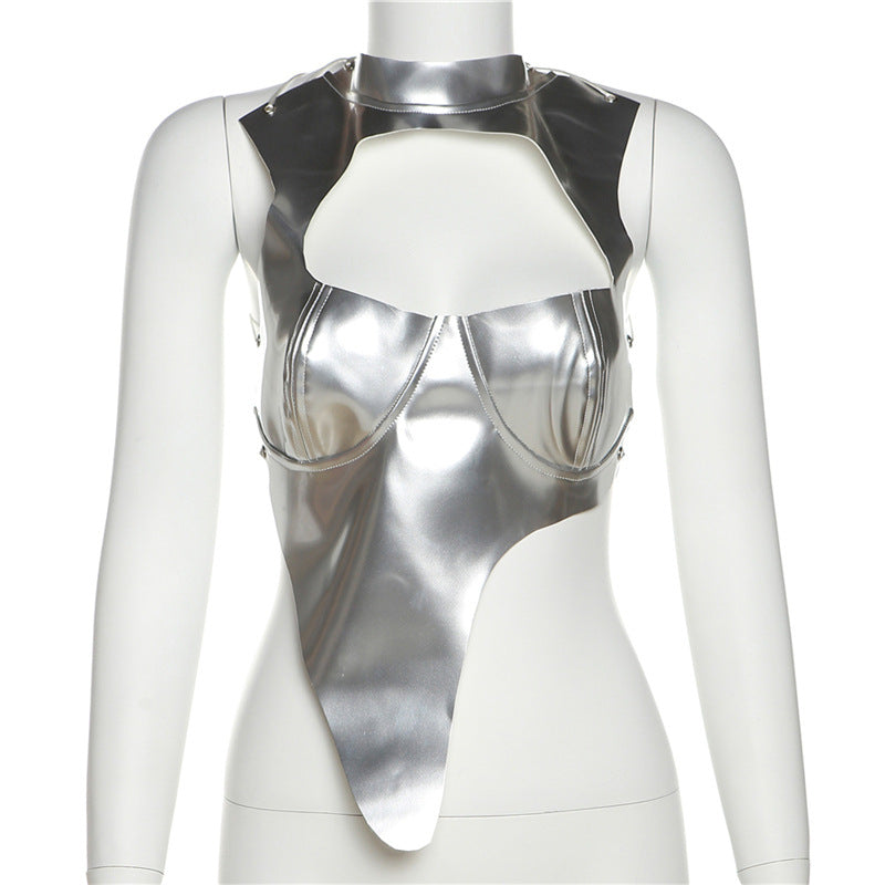 Asymmetrical Cut Out Crop Top