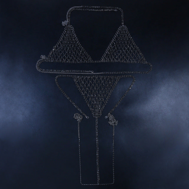 Mesh Crystal Bikini Set