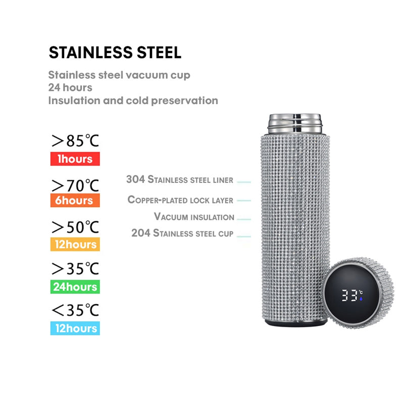 Diamond Thermos Stainless Steel Bottle