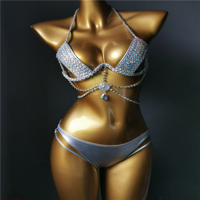 Sexy Rhinestone Bikini Set