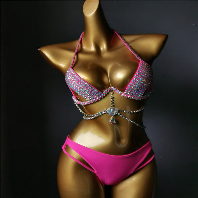 Sexy Rhinestone Bikini Set