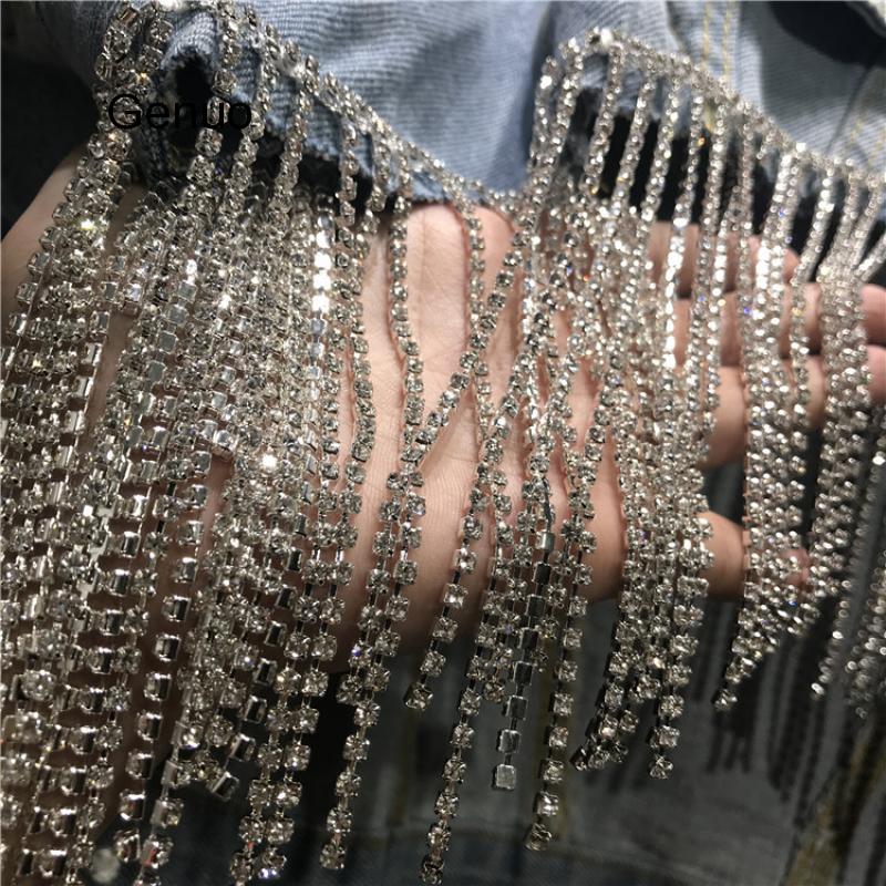 Rhinestone Tassel Jean Jacket
