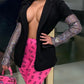 Rhinestone Sleeve Blazer Coat