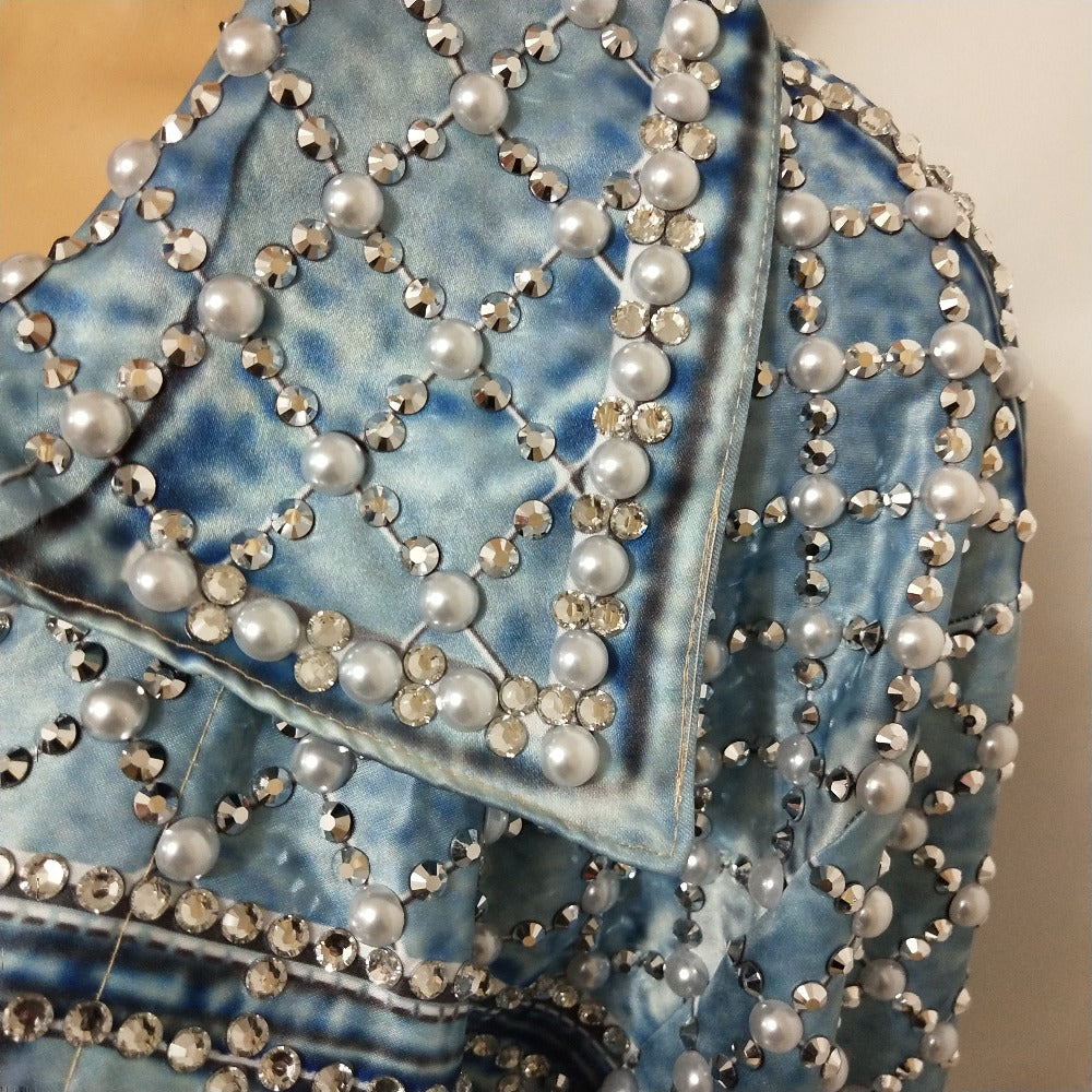 Blue Rhinestone Denim Jacket