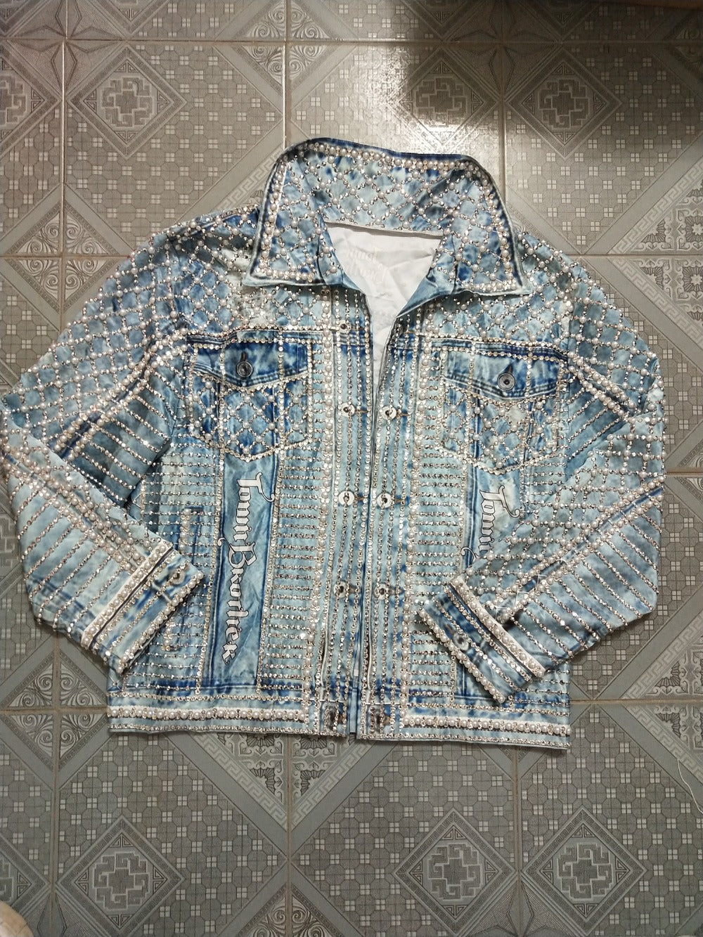 Blue Rhinestone Denim Jacket