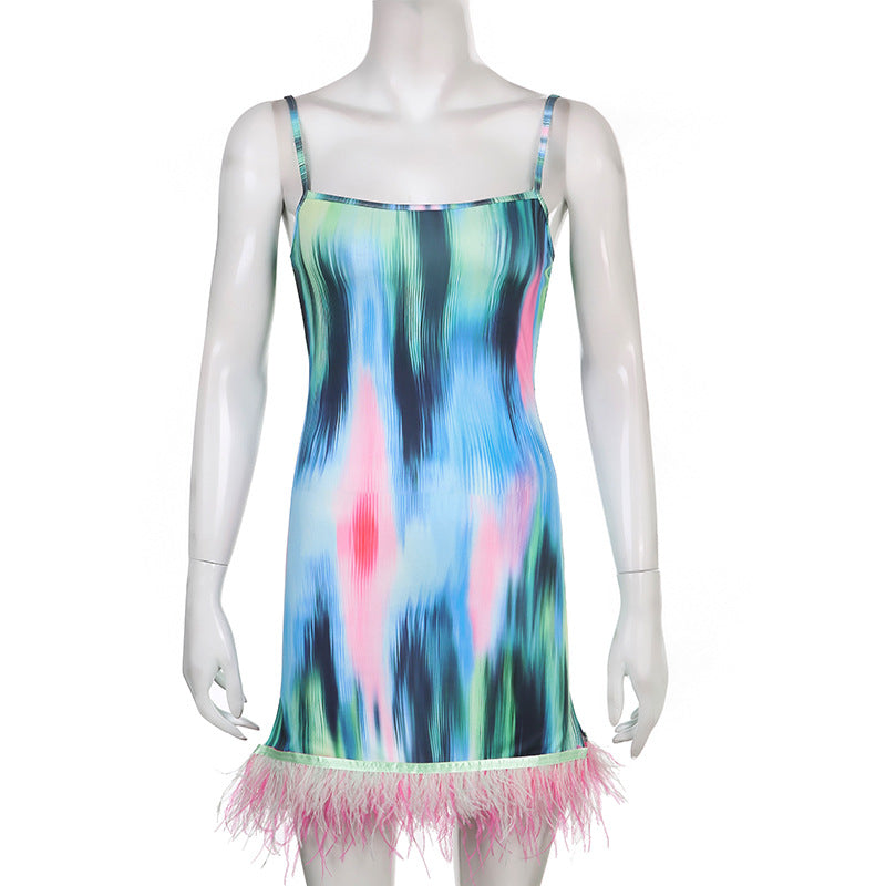 Mini Feathers Bodycon Dress