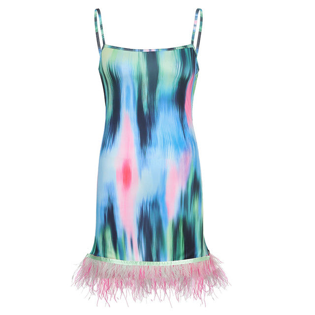 Mini Feathers Bodycon Dress