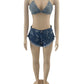 Denim 2 Pcs Short Set
