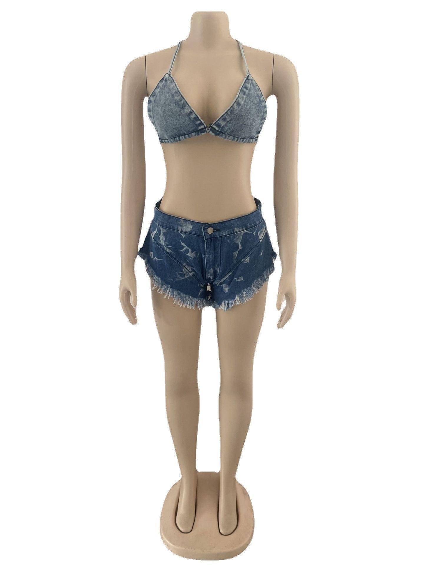 Denim 2 Pcs Short Set