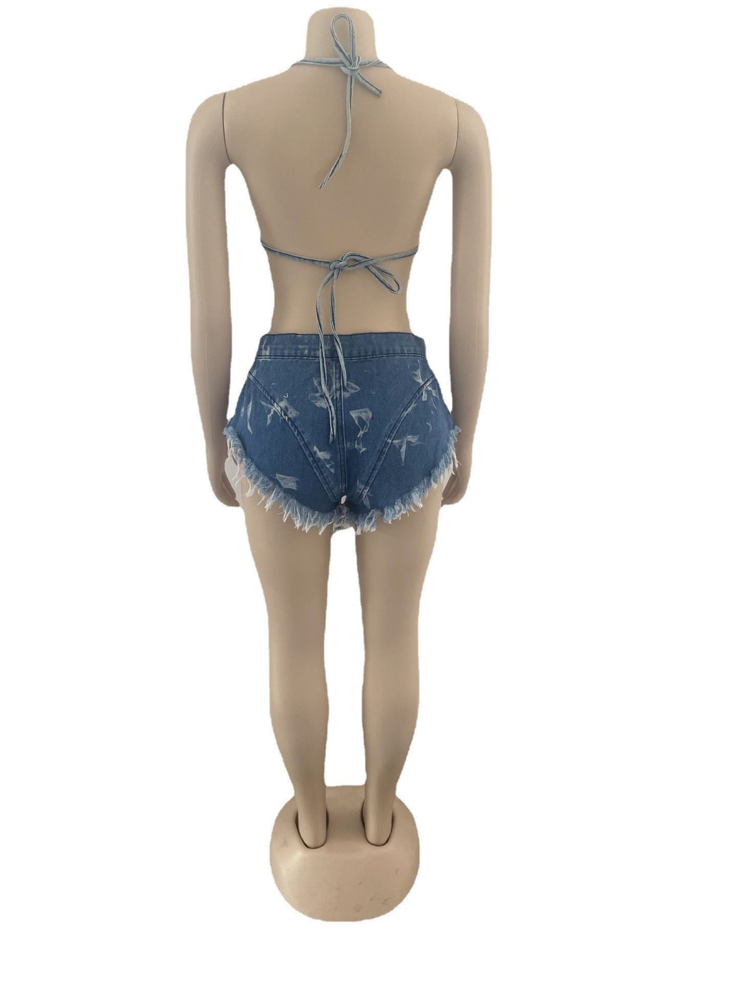 Denim 2 Pcs Short Set