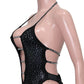 Sparkling Crystal Black Dress